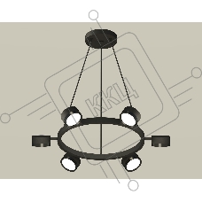 Светильник Ambrella light XB9193150/6 SBK/PBK черный песок/черный полированный GX53 (C9193, N8113)