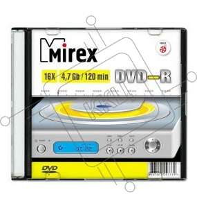 Диск DVD-R Mirex 4.7 Gb, 16x, Slim Case (5), (5/200)