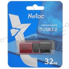 Флешка USB Netac U182 (NT03U182N-032G-32RE), 32Gb, USB 3.0, R/W 70/30, красный/черный
