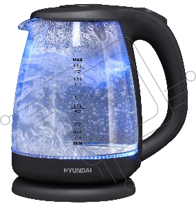 Чайник электрический Hyundai HYK-G3003 1.8л. 2200Вт черный (корпус: стекло)