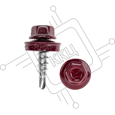 Саморез кровельный 4,8х19, окрашенный RAL 3005, короб (250 шт/уп) KRANZ
