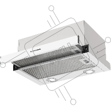 Встраиваемая вытяжка Kuppersberg SLIMHIT 50 W телескопическая, 50 см, High-Tech, макс. Производительность 750 м3/ч, 2 скорости, механическое управление, светодиодное освещение, уровень шума 51 дБ, цвет белый