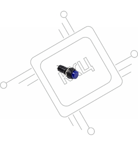 Выключатель-кнопка  250V 1А (2с) (ON)-OFF  Б/Фикс  синяя  REXANT