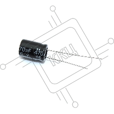 Конденсатор [CHINA]  DIP (8*12)  ECAP 470UF 16V  pins = 3MM
