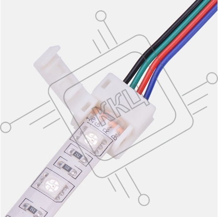Коннектор питания (1 разъем) для RGB светодиодных лент с влагозащитой шириной 10 мм LAMPER