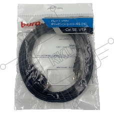 Патч-корд Buro UTP 4 пары cat5E CCA molded 3м черный RJ-45 (m)-RJ-45 (m)