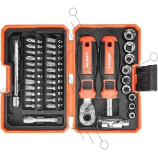 Набор инструментов Patriot SPS-38 трещотка с торцевыми головками, отвертка-битодержатель с битами, CR-V, двухкомпонентные рукоятки, 38 предметов