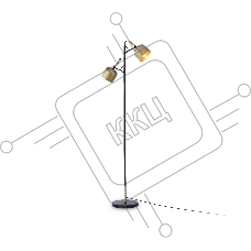 Светильник Ambrella light TR97125/2 GD/BK золото/черный E27*2 max 40W D130*223*1460