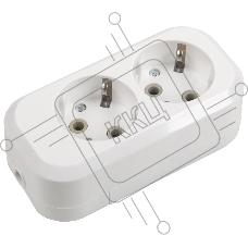 Розеточная колодка GSB-16-2-G-IP20 Classic, 16А, 2 места, с заземлением, без выключателя, IP20 General