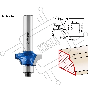 Фреза кромочная калевочная №1 Зубр ПРОФ. 28700-22.2