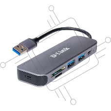 Концентратор D-Link DUB-1325/A1A с 2 портами USB 3.0, 1 портом USB Type-C, слотами для карт SD и microSD и разъемом USB 3.0
