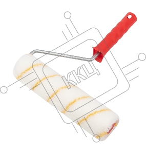 Валик полиамид белый с желтой полосой, ворс 11 мм, ширина ролика 240 мм, Ø 42 мм, бюгель 8 мм, серия «Мастер» REXANT