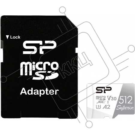 Флеш карта microSDXC 512Gb Class10 Silicon Power SP512GBSTXDA2V20SP Superior + adapter