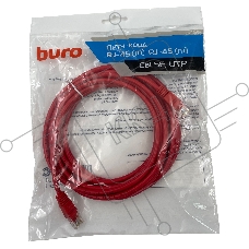 Патч-корд Buro UTP 4 пары cat5E CCA molded 5м красный RJ-45 (m)-RJ-45 (m)