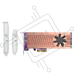 Плата расширения QNAP QM2-2P-244A Dual M.2 22110/2280 SATA SSD expansion card (PCIe Gen2 x2), Low-profile bracket pre-loaded, Low-profile flat and Full-height are bundled (shorter version to support TVS-x82/TS-x77 PCIe slot 2 & slot 3)
