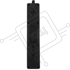 Сетевой фильтрSmartbuy SBSP-18U-K с USB, 10А, 2 200 Вт, 5 розеток, длина 1,8 м, черный (SBSP-18U-K)/45