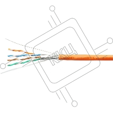 Кабель информационный Cabeus STP-4P-CAT.6A-SOLID-IN-LSZH кат.6A U/FTP 4 пары 0.55AWG LSZH внутренний 305м оранжевый