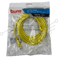 Патч-корд Buro UTP 4 пары cat5E CCA molded 5м желтый RJ-45 (m)-RJ-45 (m)