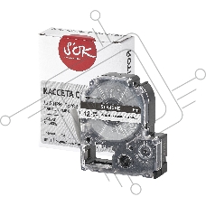 Кассета с лентой S'OK by Sakura Printing K4SBE для Epson , черный на серебрянном мате, 12мм/8м
