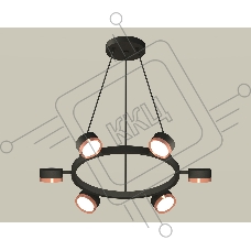 Светильник Ambrella light XB9193153/6 SBK/PPG черный песок/золото розовое полированное GX53 (C9193, N8126)