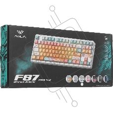 Беспроводная механическая клавиатура AULA F87Pro V2 Бело-сине-тёмно-пурпурный Star Vector свитчи РУС (Bluetooth, 2.4 Гц)