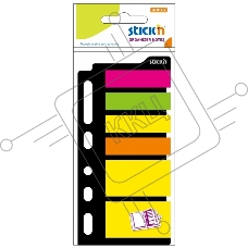 Закладки самокл. индексы пластиковые Stick`n 21070 6цв.в упак. 25лист для органайзера 25x45мм+12x45мм европодвес