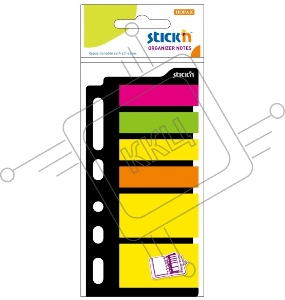 Закладки самокл. индексы пластиковые Stick`n 21070 6цв.в упак. 25лист для органайзера 25x45мм+12x45мм европодвес