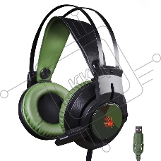 Наушники смикрофоном A4 Bloody J450 черный/зеленый 2.2м мониторы оголовье