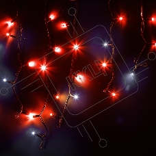 Гирлянда светодиодная Бахрома (Айсикл) 4,0х0,6м 128 LED КРАСНЫЙ черный каучук 3,3мм IP67 эффект мерцания 230В нужен блок 315-000 NEON-NIGHT
