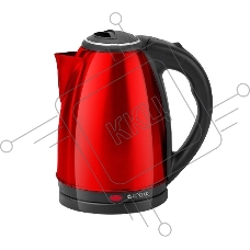 Чайник Centek CT-1068 RED (красный) металл 2л, 2000W, хромированная вставка на крышке