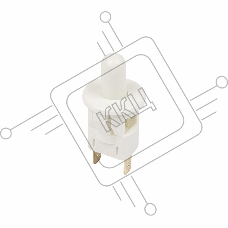 Выключатель-кнопка 250V 2.5А (2с) ON-(OFF)  Б/Фикс  белый (мебельная)  REXANT