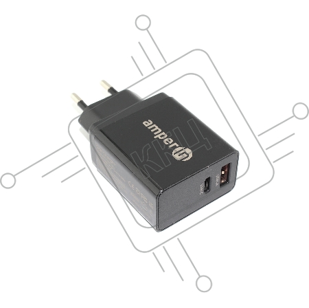 Блок питания (сетевой адаптер) Amperin USB-А, USB-C (YDS-TC045-011) 45W, black
