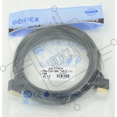 Кабель HDMI Behpex Gold Plated Connector, Ver1.4, Ultra Slim HDMI(19pin)/HDMI(19pin) (5м) феррит.кольца Позолоченные контакты