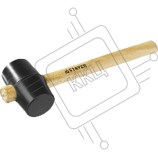 Чёрная резиновая киянка STAYER 20505-40 225г с деревянной рукояткой