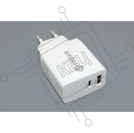 Блок питания (сетевой адаптер) Amperin USB-А, USB-C (YDS-TC045-011) 45W, white