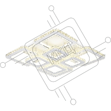 Управляемый светодиодный светильник Ambrella light FA1737/4+4 WH/CH белый/хром 215W 3000K/4200K/6400K 720*720*120 (ПДУ РАДИО 2.4G)