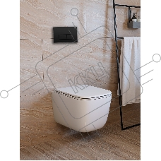 Инсталляция с унитазом комплект BAU NEO 6 в 1: унитаз подвесной безободковый торнадо Bau Dream 51х35, быстросъемное сиденье микролифт, кнопка смыва BAU Hotel, черный матовый