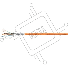 Кабель информационный Cabeus SSTP-4P-CAT.7-PATCH-IN-LSZH кат.7 S/FTP 4 пары 0.55AWG LSZH внутренний 305м оранжевый