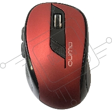 Мышь беспроводная Qumo Office Line Red M62 красный, 1600 dpi, радиоканал, USB, кнопки - 6