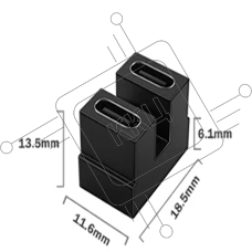 Переходник USB 4 Type C мама-мама разворот