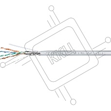Кабель информационный Cabeus SFTP-4P-CAT.5E-SOLID-GY кат.5E SF/UTP 4 пары 0.6AWG PVC внутренний 305м серый