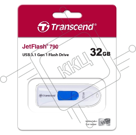 Флеш Диск Transcend USB Drive 32Gb JetFlash 790 TS32GJF790W {USB 3.0}