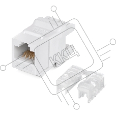 Модуль Lanmaster NTSS-KJ-UTP-RJ45-5E-180-WT информ. KeystoneRJ45 кат.5E UTP бел.