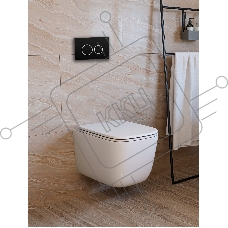 Инсталляция с унитазом комплект BAU NEO 6 в 1: унитаз подвесной безободковый торнадо Bau Dream 51х35, быстросъемное сиденье микролифт, кнопка смыва BAU Dream, черный матовый