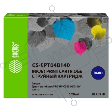 Картридж струйный Cactus CS-EPT04B140 черный (120 мл) для Epson WorkForce Pro WF-C8190, WF-C8690