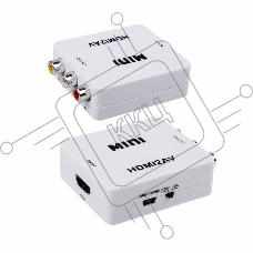 Конвертер HDMI на 3 RCA, пластик, белый Rexant