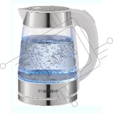 Чайник электрический Starwind SKG2011 1.7л. 2200Вт белый/серебристый (корпус: стекло)