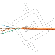 Кабель информационный Cabeus UTP-4P-CAT.5E-SOLID-OR кат.5E U/UTP 4 пары 24AWG PVC внутренний 305м оранжевый
