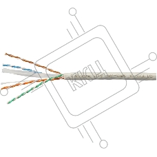 Кабель витая пара UTP (U/UTP) Cabeus UTP-4P-Cat.6-SOLID-LSZH-GY категория 6, 4 пары (23 AWG), одножильный, LSZH нг(А)-HF, серый (305 м)