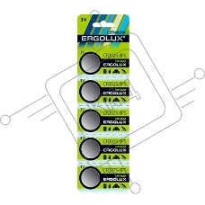 Батарейка литиевая Ergolux CR2032 BL-5 (CR2032-BP5, 3V) (5 шт. в уп-ке)